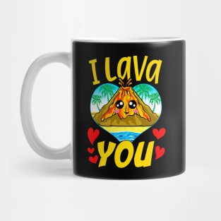 Cute & Funny I Lava You Volcano Valentine's Day Mug